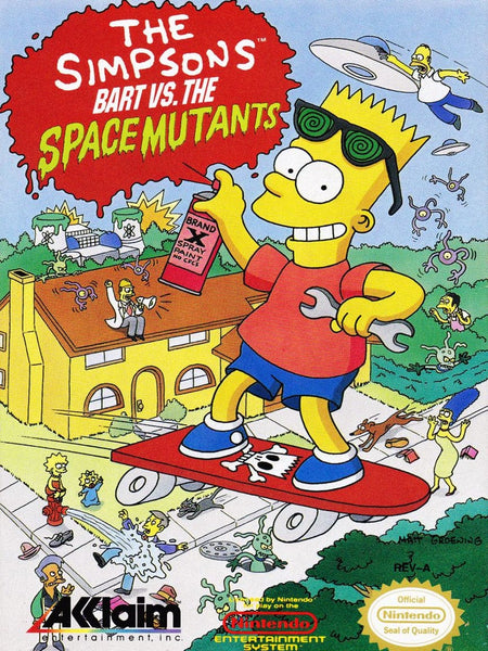 Sherratt & Simpson 4体まとめて Bart vs The Space Mutants NES Cover Art - Simpsons Gallery Wrapped Can