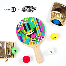 Phase-1 Ping Pong Paddle w/Autographed Stand by Sket-One x round21