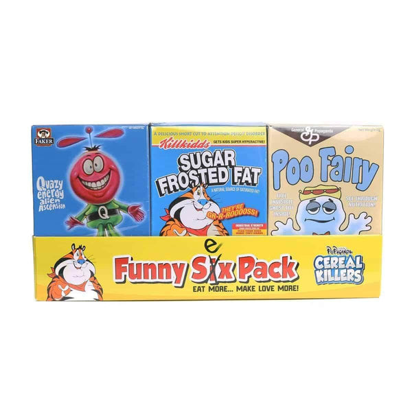 Ron English ロン・イングリッシュ × POPAGANDA Cereal Killers Black Light Magic Funny Six Pack Set ポップアガンダ 6個セットフィギュア Cereal Killers Funny Six Pack Blacklight Magic by Ron