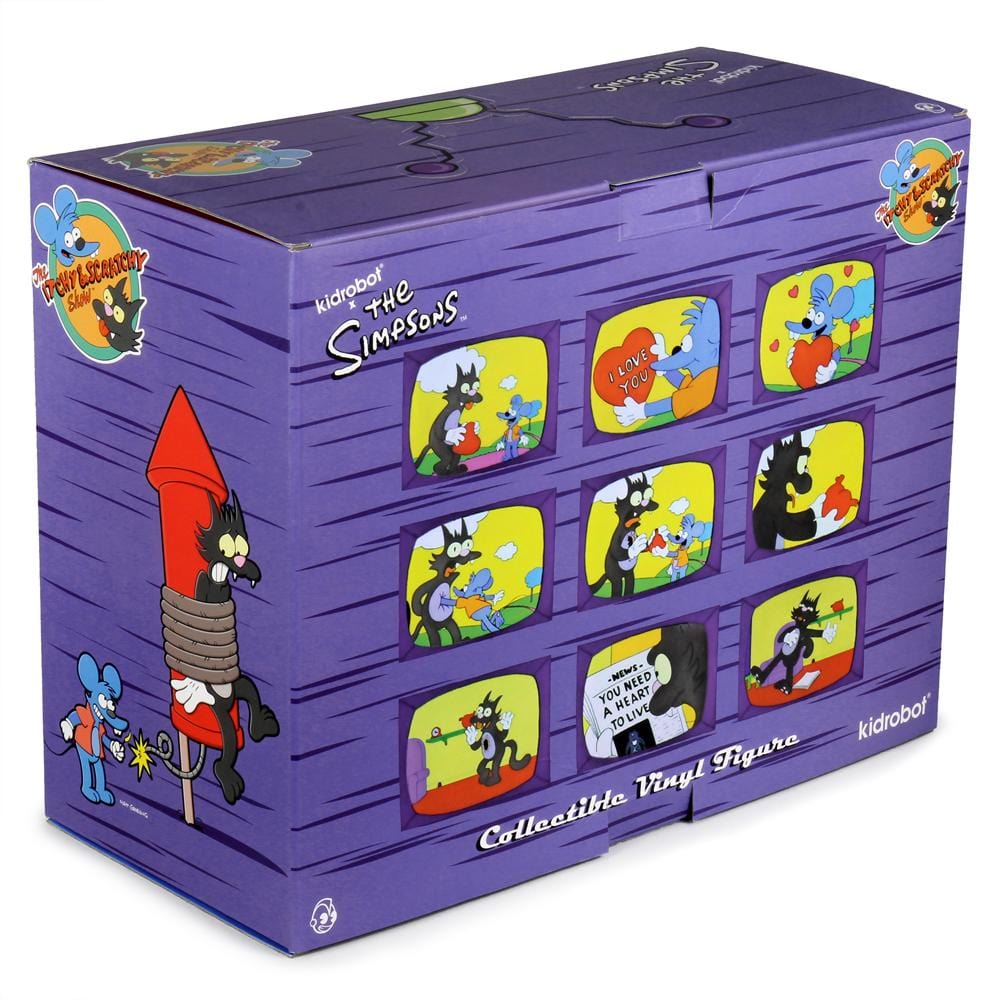 Itchy and Scratchy Flocked Version Medium Figure Set by The Simpsons x Kidrobot - IamRetro Exclusive