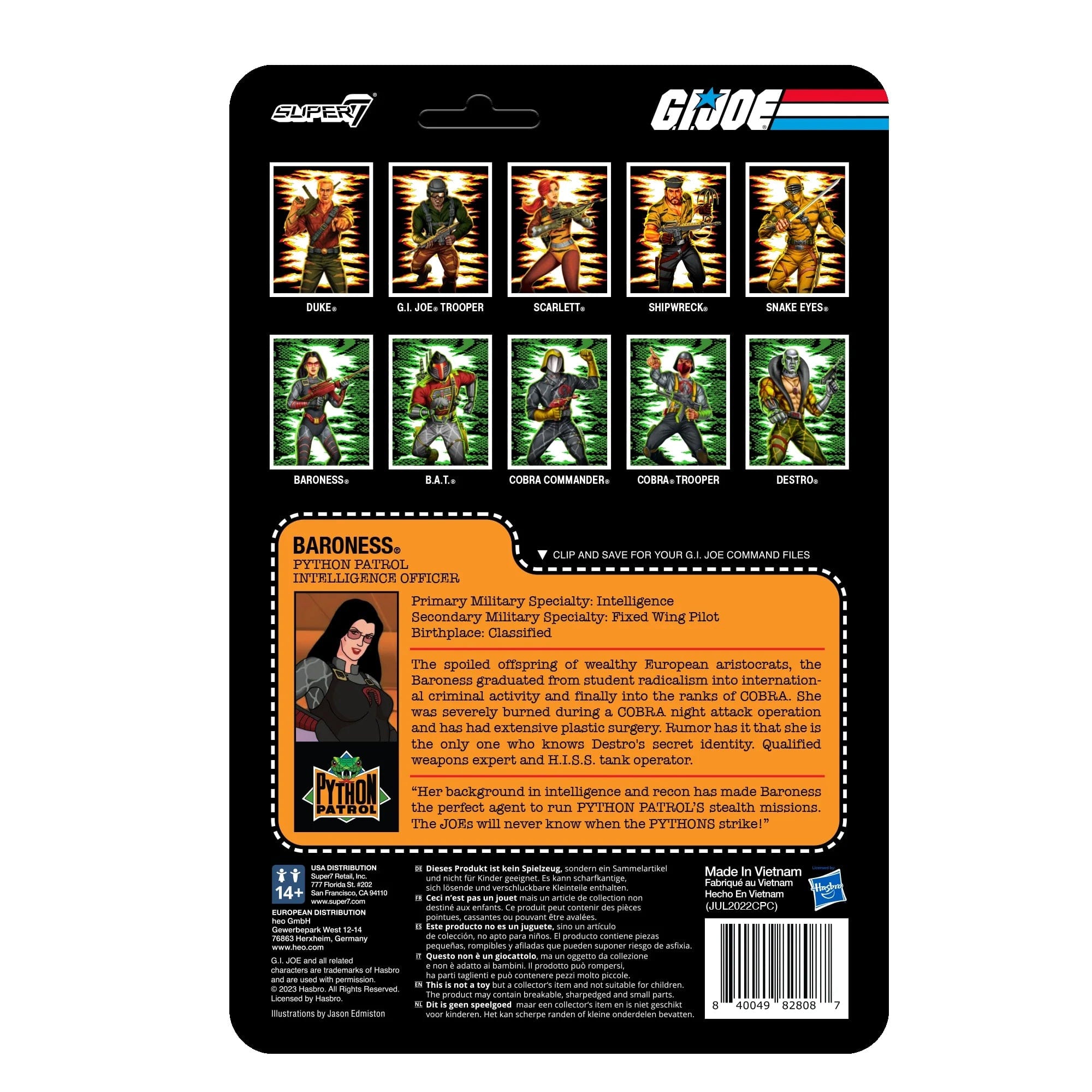 Baroness Python Patrol G.I. Joe Reaction Figure by Super7