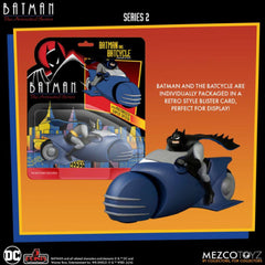 Batman and Batcycle - Batman: The Animated Series 5 Point Figure Set by Mezco