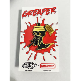 Greaper Black & Gold Enamel Pin by Sket-One