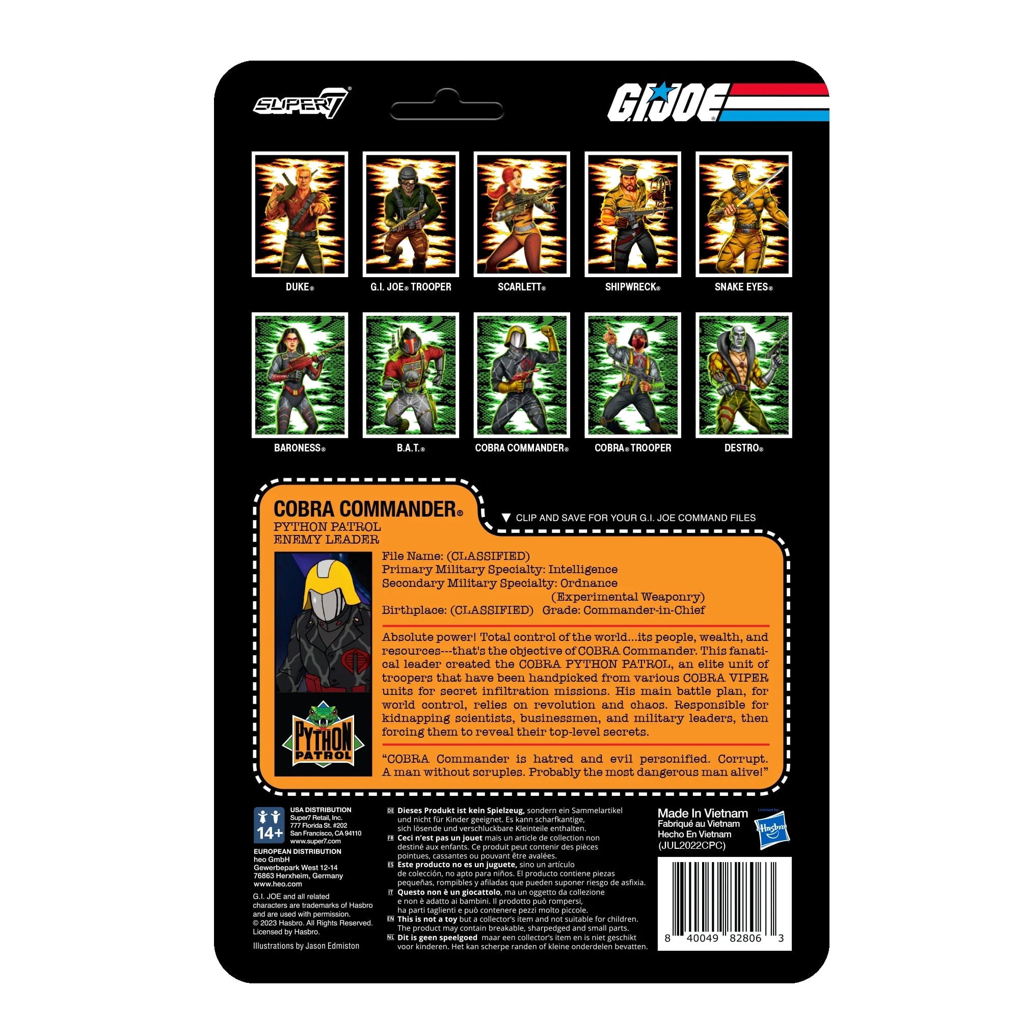 Cobra Commander Python Patrol G.I. Joe Reaction Figure by Super7