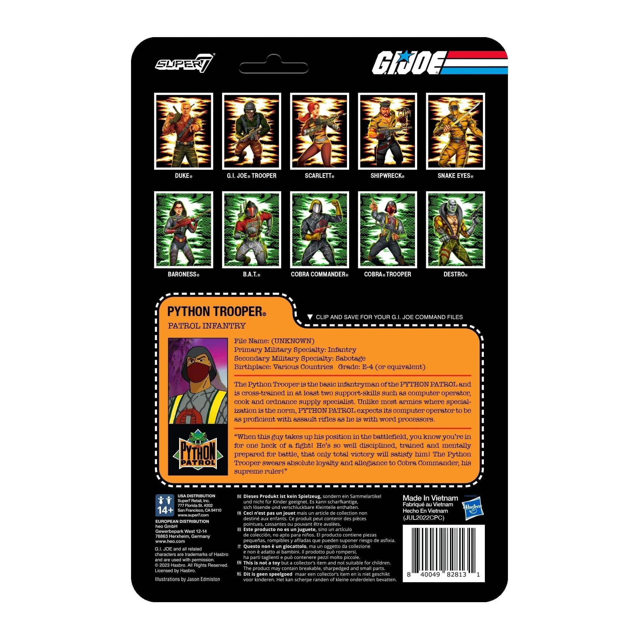 Cobra Trooper AK Pink Python Patrol G.I. Joe Reaction Figure by Super7