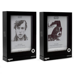 Darth Vader and Luke Skywalker Star Wars Sketch Art Combo 5g Silver Collectible Foils by Agoro