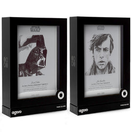 Darth Vader and Luke Skywalker Star Wars Sketch Art Combo 5g Silver Collectible Foils by Agoro