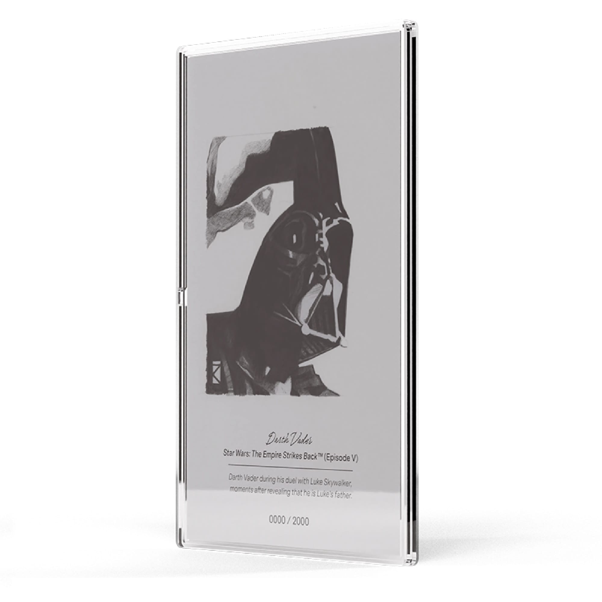 Darth Vader Star Wars Sketch Art 5g Silver Collectible Foil by Agoro