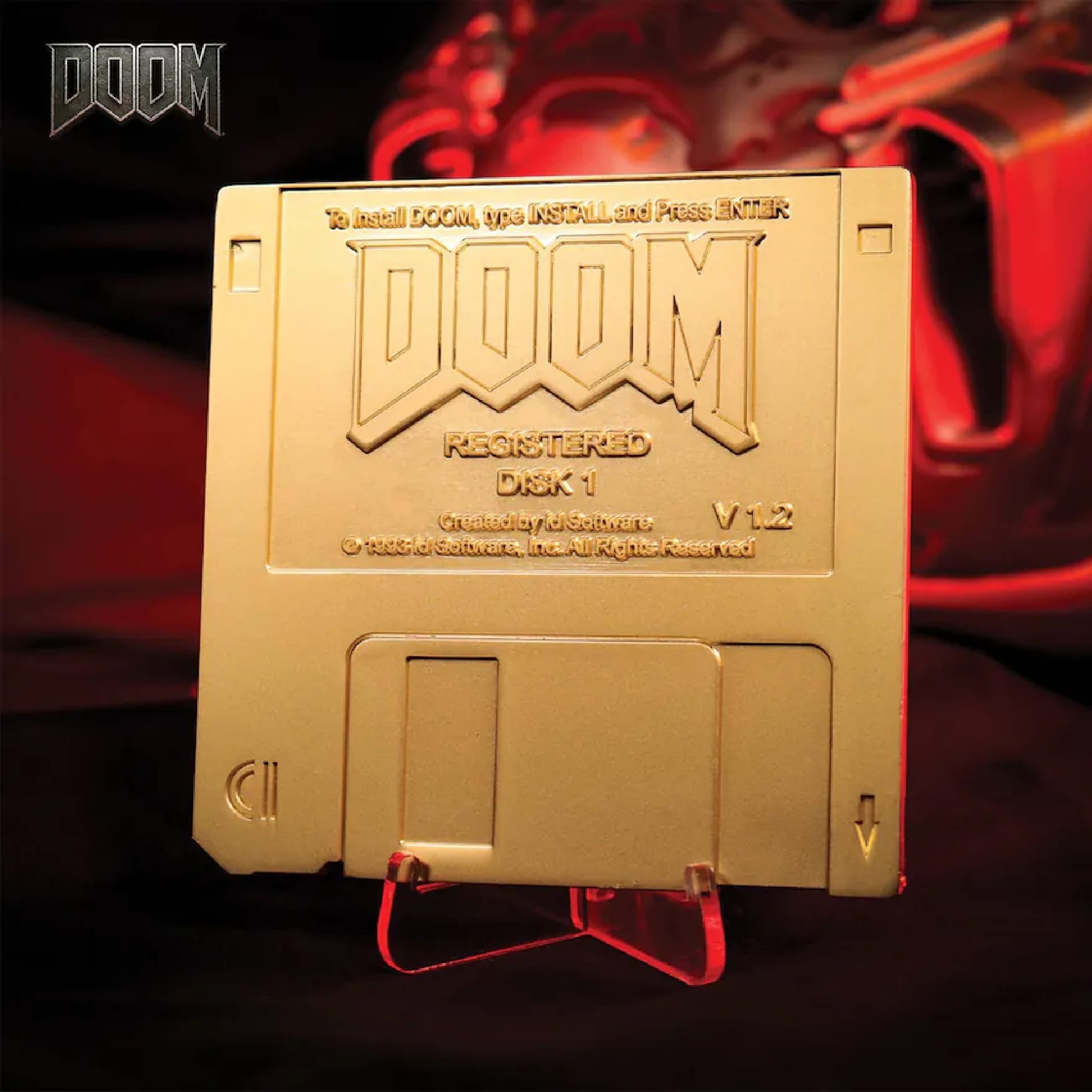 DOOM Commemorative Floppy Disk Limited Edition Replica - Gold Edition by Fanattik