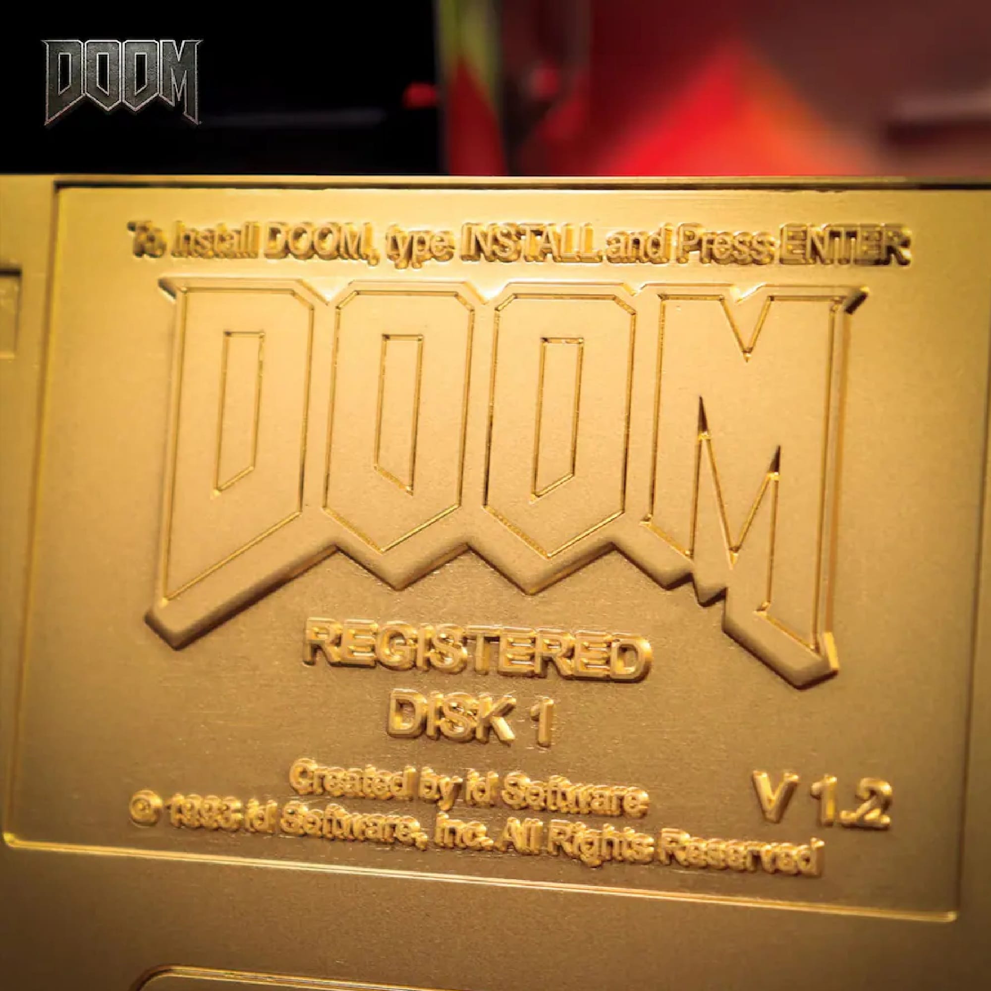 DOOM Commemorative Floppy Disk Limited Edition Replica - Gold Edition by Fanattik