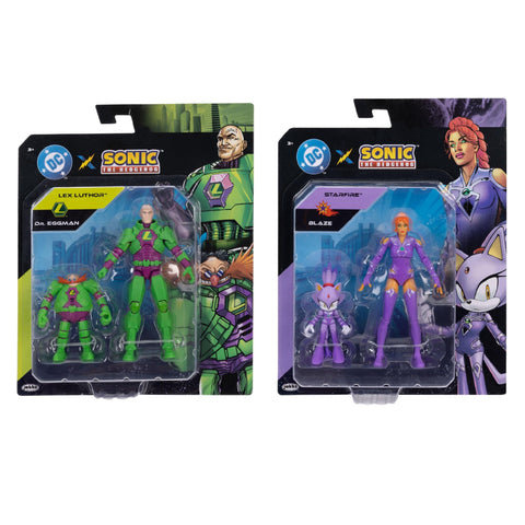 Lex Luthor and Starfire 5" and 2.5" Multi Pack Bundle Set Sonic x DC Jakks Pacific