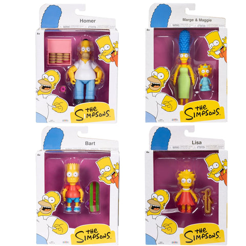 The Simpsons Family Full Set 5" Action Figures by Jakks Pacific