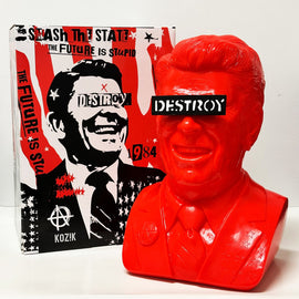 Gipper 15" Large Bust in Red - Ultra Violence by Frank Kozik