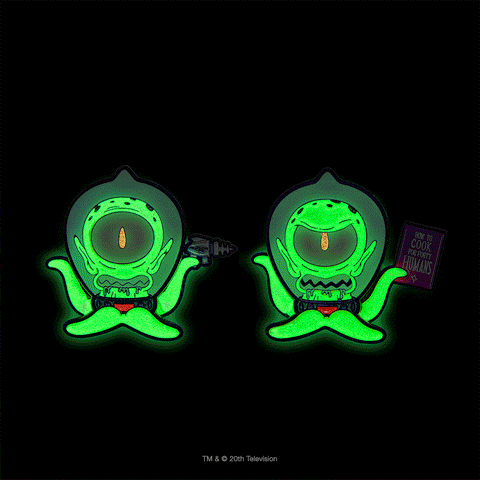 Kang & Kodos Simpsons Enamel Pin 2-Pack Glow-in-the-Dark Edition by Kidrobot IamRetro Exclusive