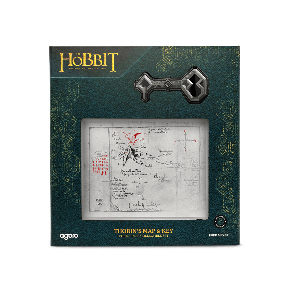 THE HOBBIT - Thorin's Map and Key 3/4 oz Silver Coin + 5 g Silver Foil Set by Agoro