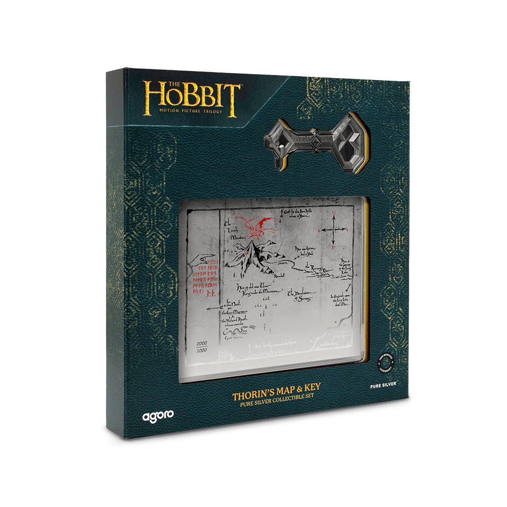 THE HOBBIT - Thorin's Map and Key 3/4 oz Silver Coin + 5 g Silver Foil Set by Agoro