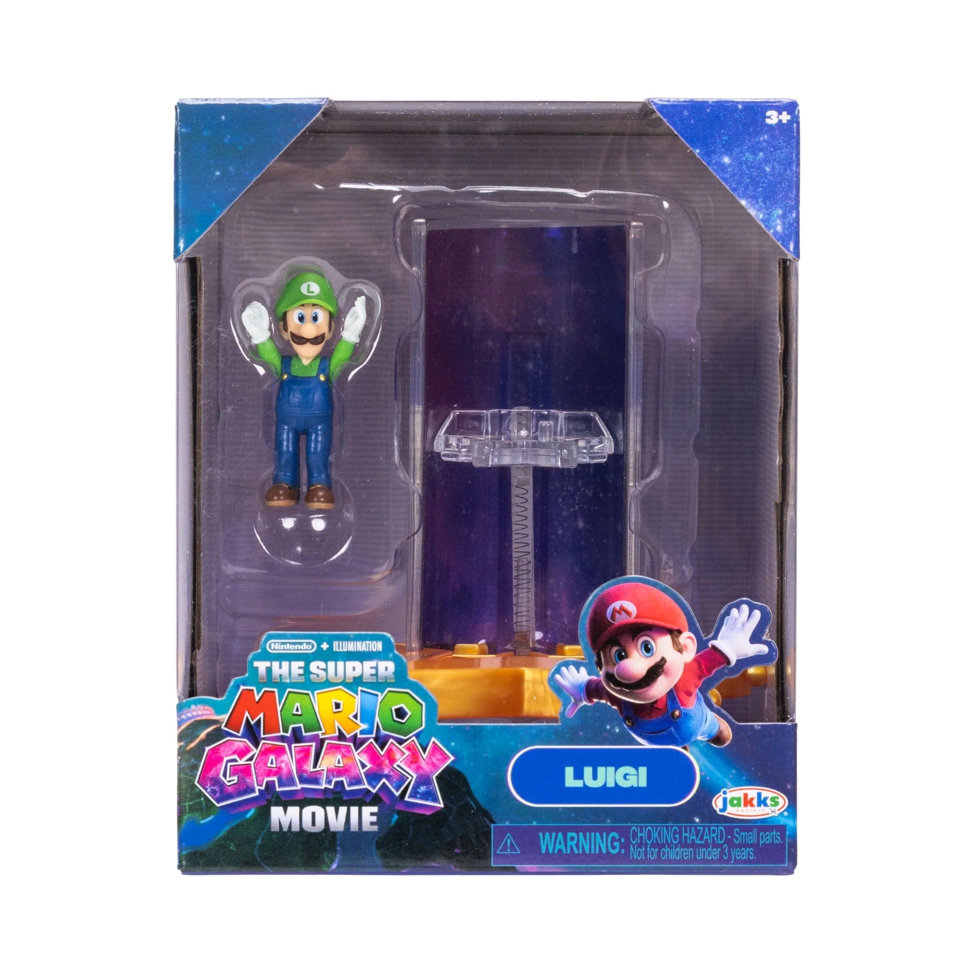 Luigi 1.5 inch Feature Figs Super Mario Galaxy Movie Jakks Pacific