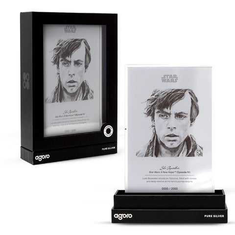 Luke Skywalker Star Wars Sketch Art 5g Silver Collectible Foil by Agoro
