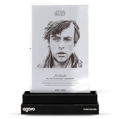 Luke Skywalker Star Wars Sketch Art 5g Silver Collectible Foil by Agoro