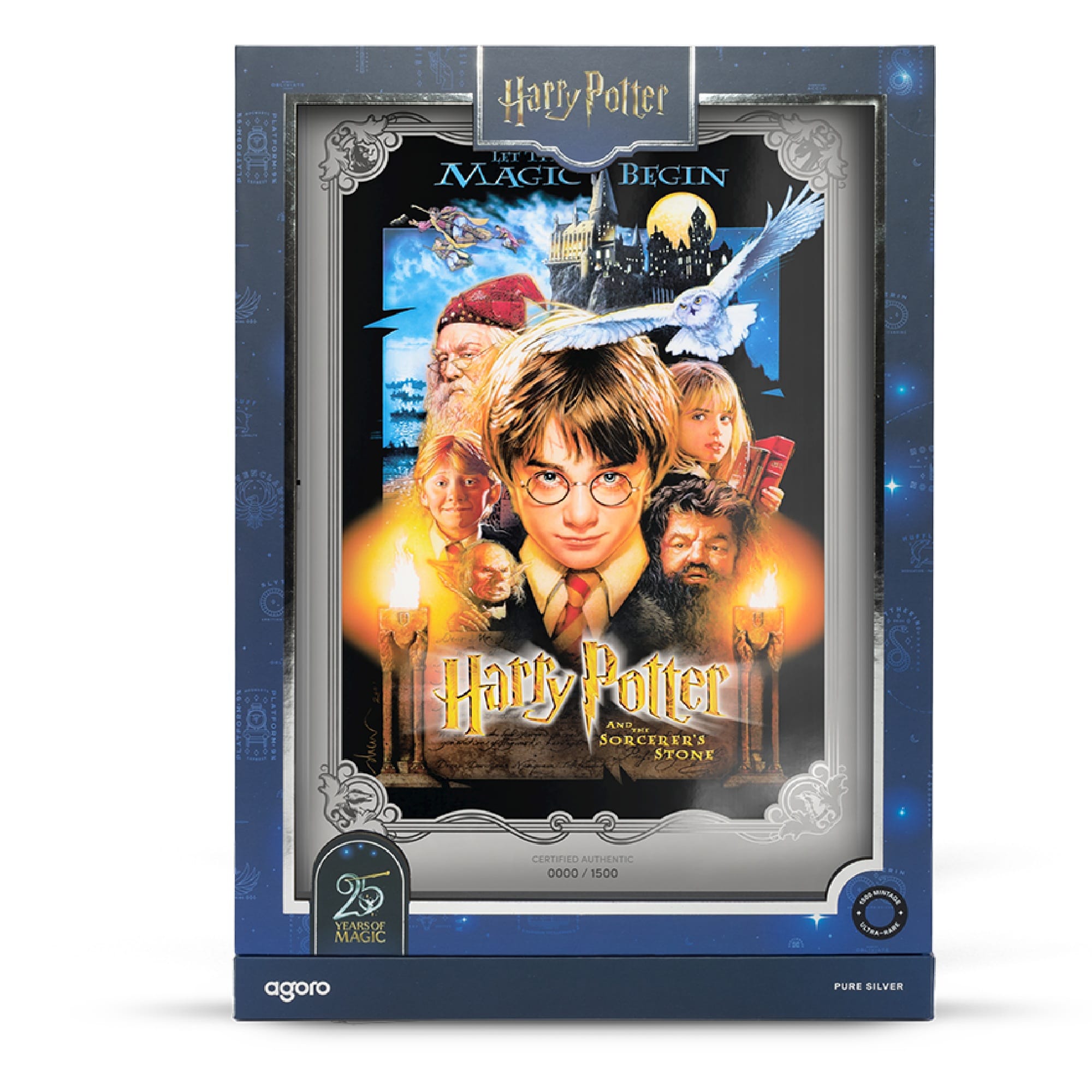 Harry Potter and the Sorcerer's Stone Movie Poster Silver Collectible by Agoro