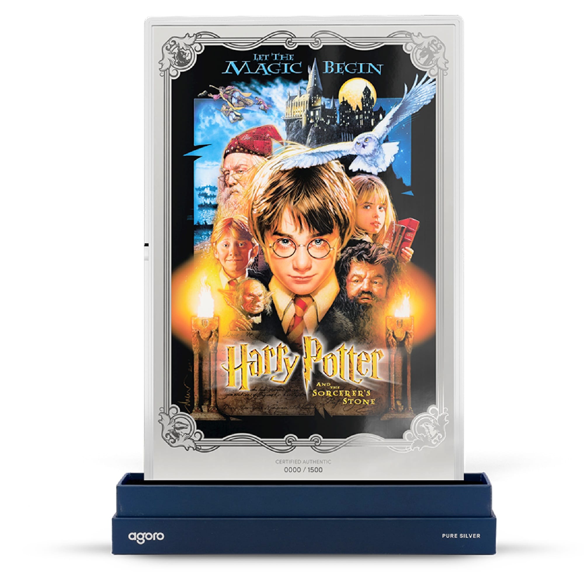 Harry Potter and the Sorcerer's Stone Movie Poster Silver Collectible by Agoro