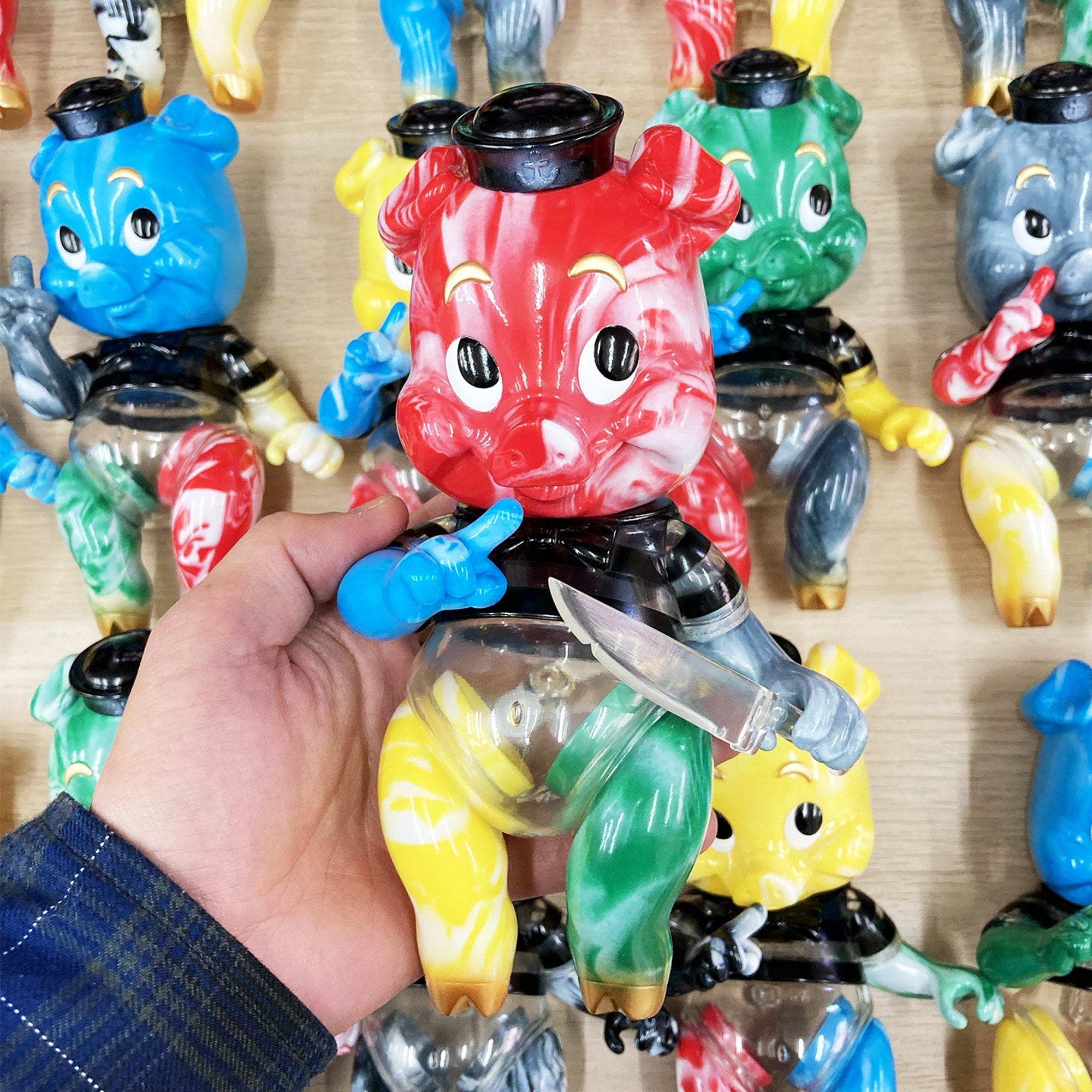 Marbled Piggums Version 2 Japan Made Sofubi by Frank Kozik x Black Book Toy