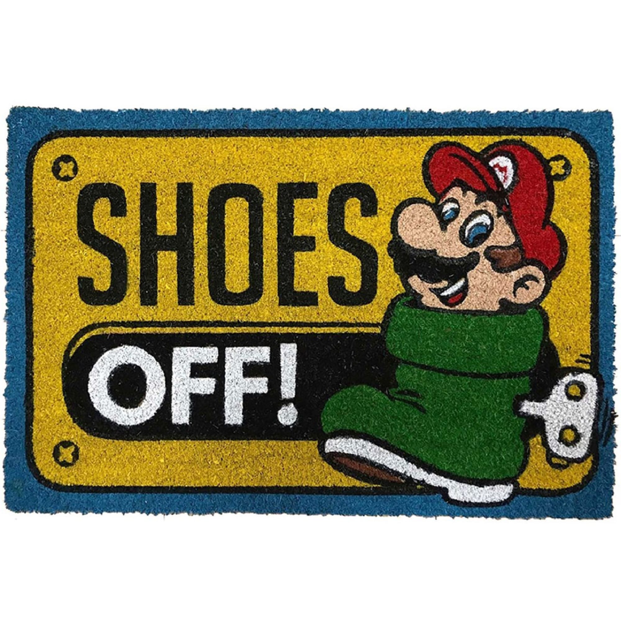 Mario Shoes OFF - Super Mario Bros Nintendo Door Mat by Pyramid