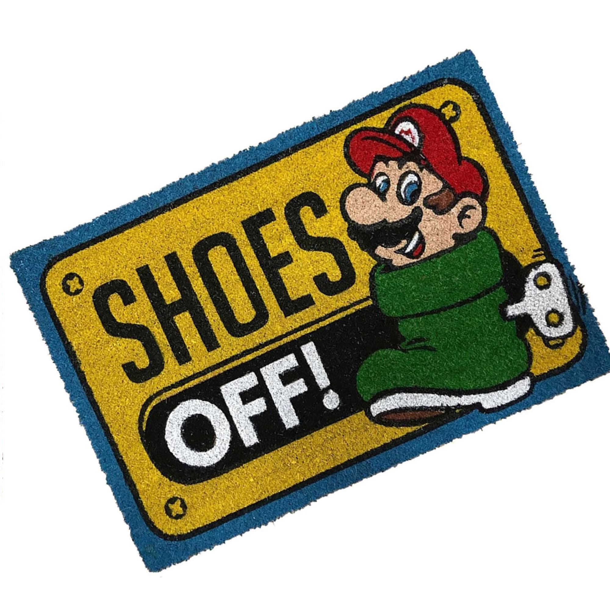 Mario Shoes OFF - Super Mario Bros Nintendo Door Mat by Pyramid