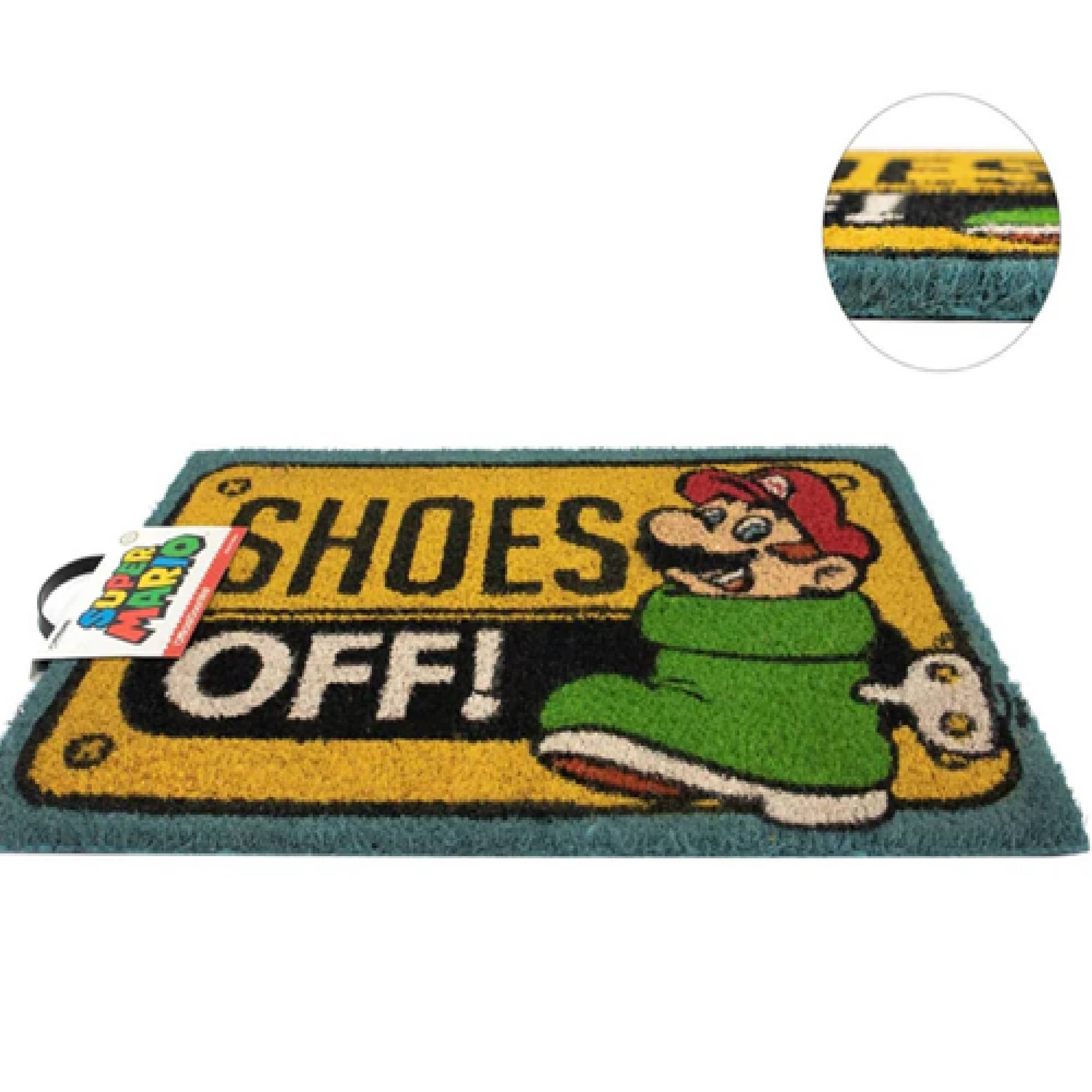 Mario Shoes OFF - Super Mario Bros Nintendo Door Mat by Pyramid