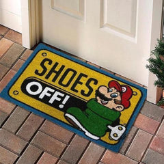 Mario Shoes OFF - Super Mario Bros Nintendo Door Mat by Pyramid