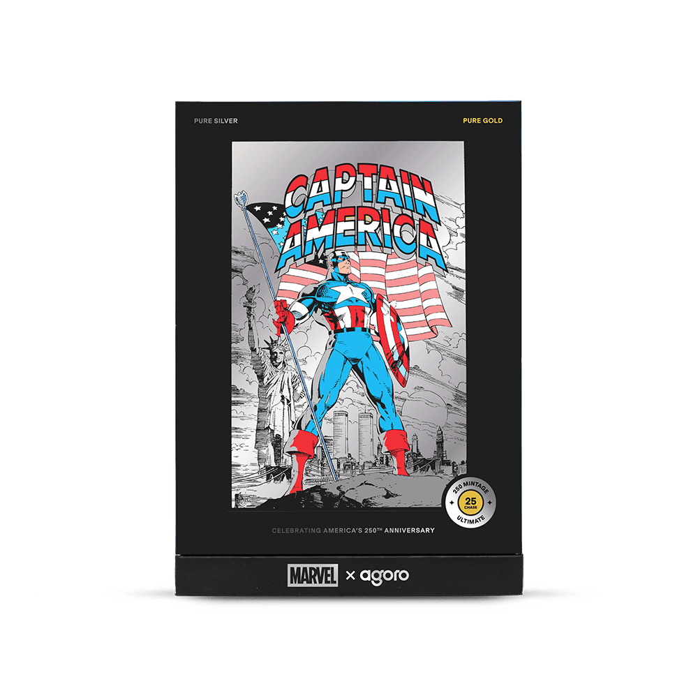 Marvel - Captain America: American Hero 5 g Silver Collectible Foil by Agoro