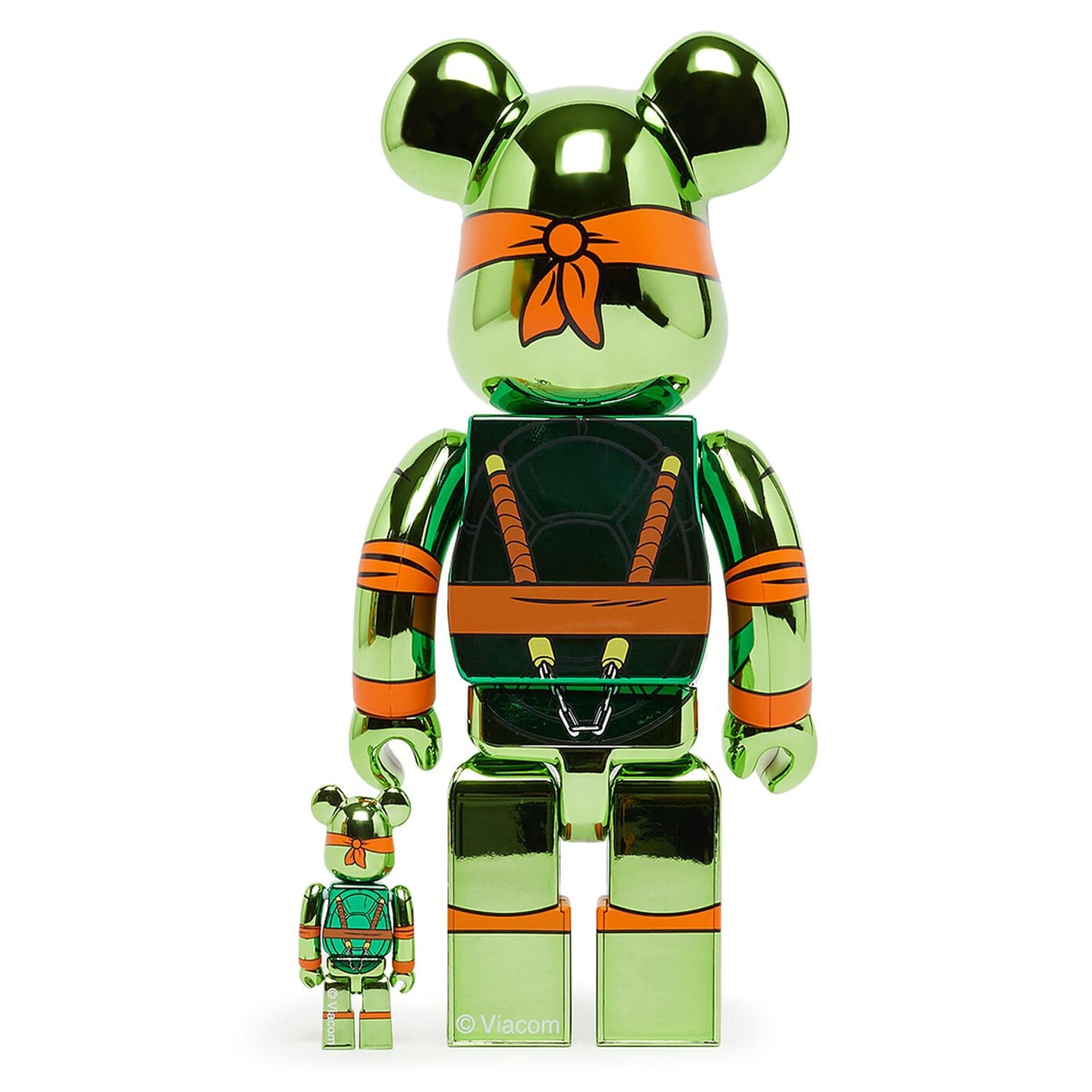 Michelangelo Chrome 400% + 100% Bearbrick Combo by Medicom