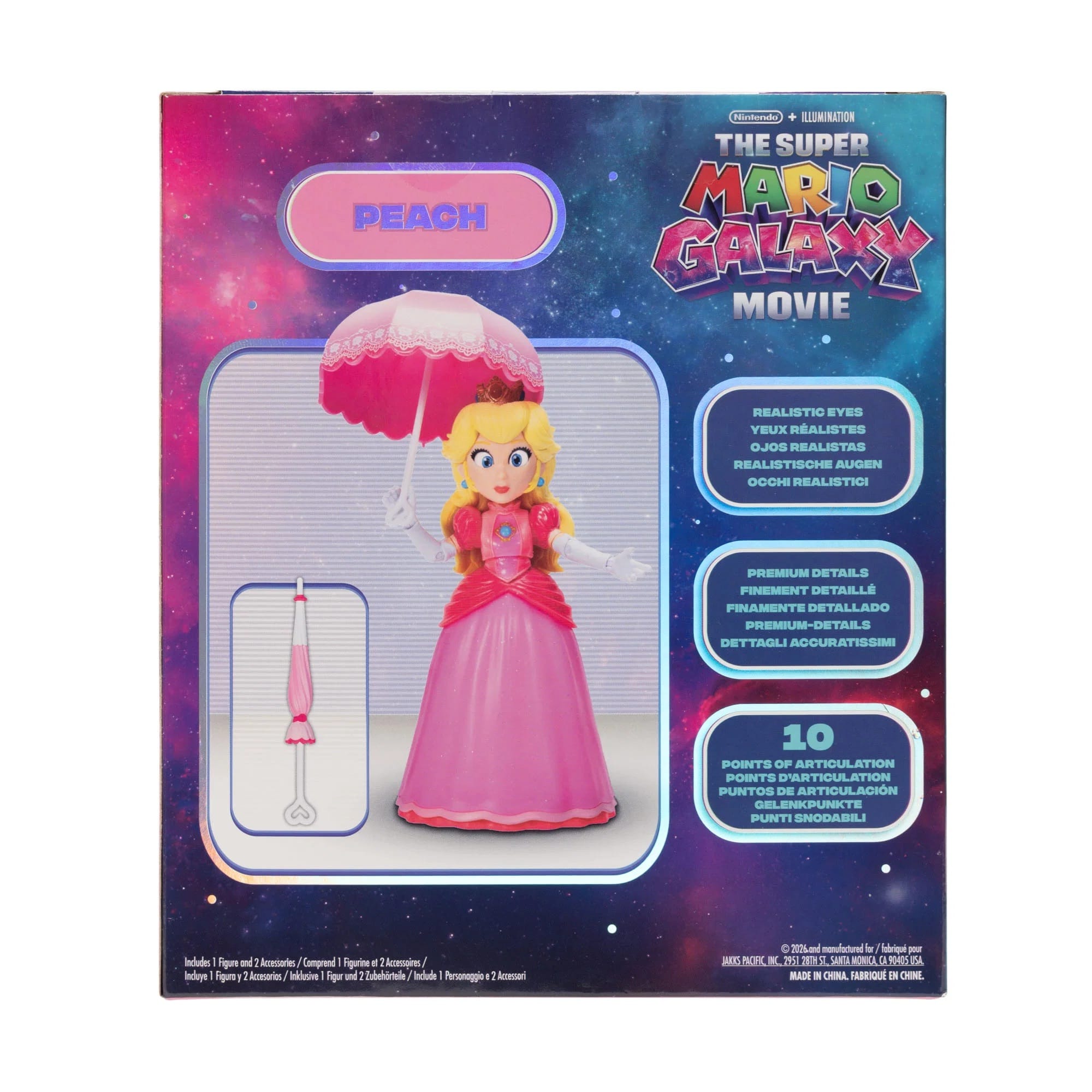 Princess Peach 5-Inch Action Figure - Super Mario Galaxy Movie by JAKKS Pacific