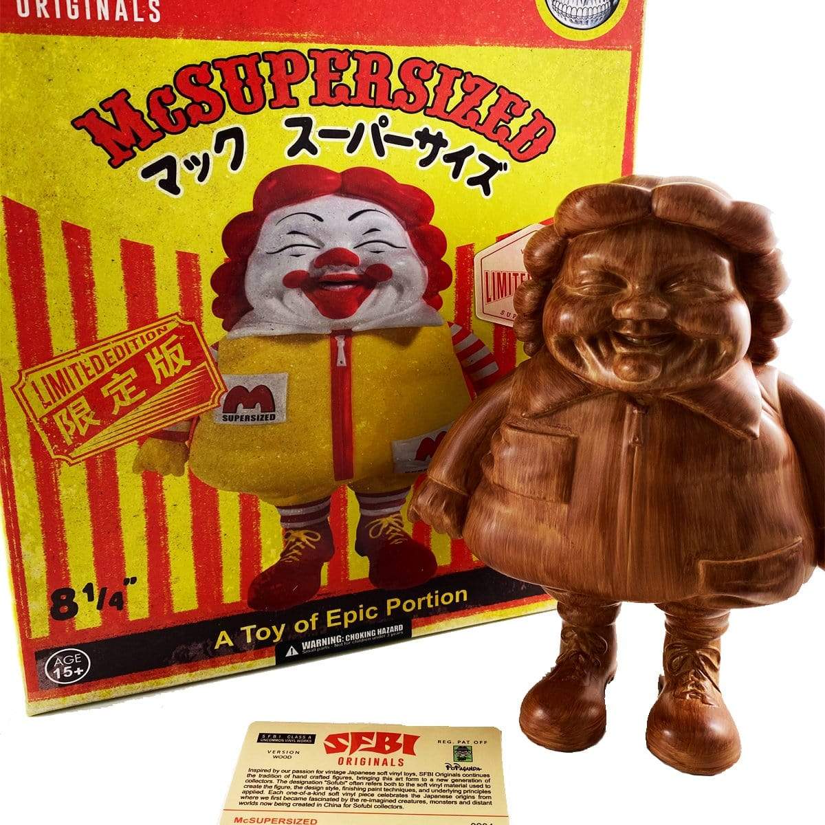 Ron English Mc Supersized Vinyl Art Figure Signed Neón Black