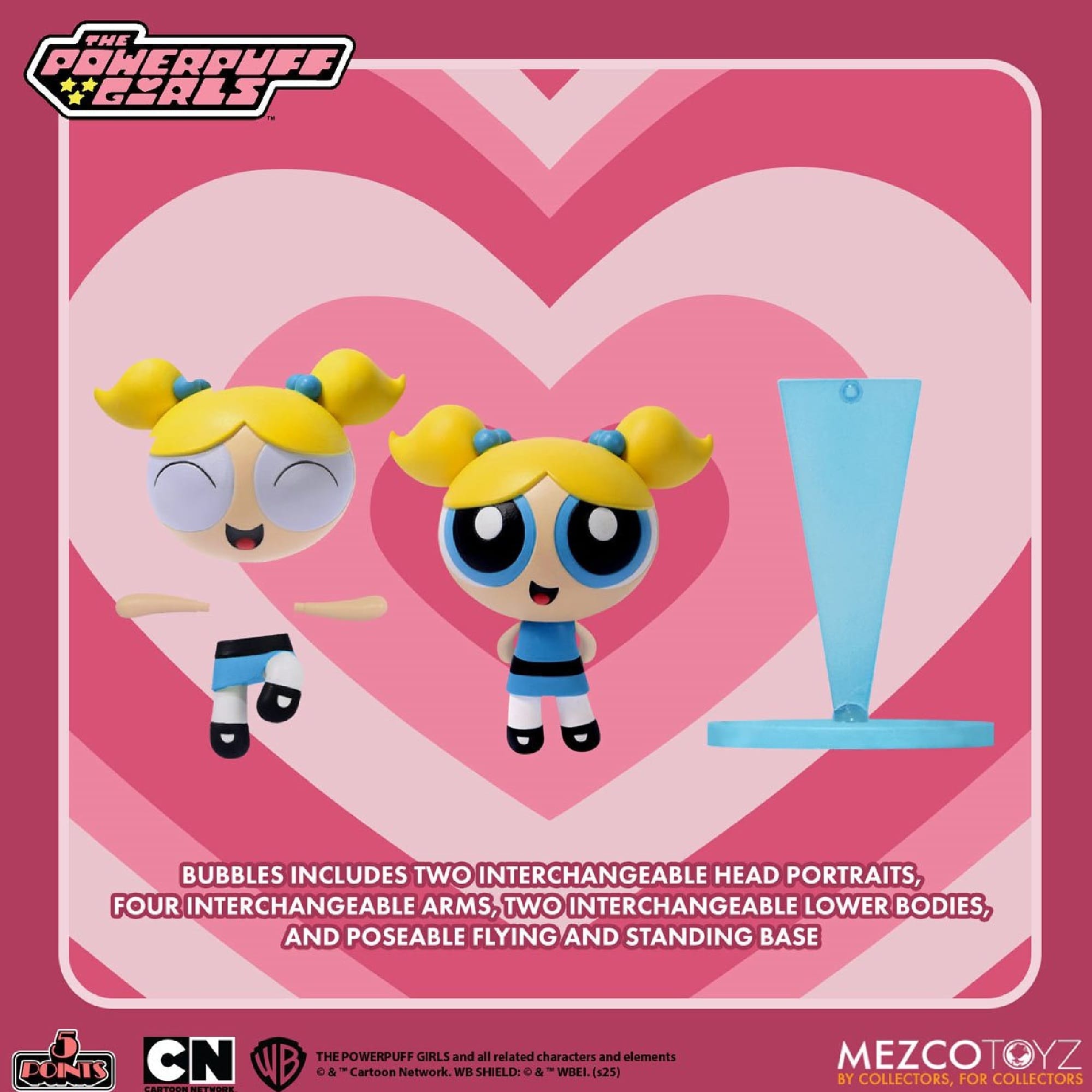 The Powerpuff Girls 5 Points Deluxe Action Figure Set of 4 by Mezco Toyz