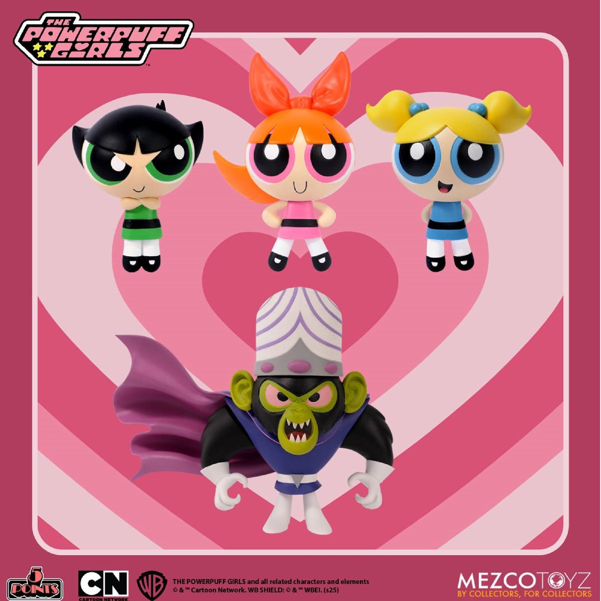 The Powerpuff Girls 5 Points Deluxe Action Figure Set of 4 by Mezco Toyz