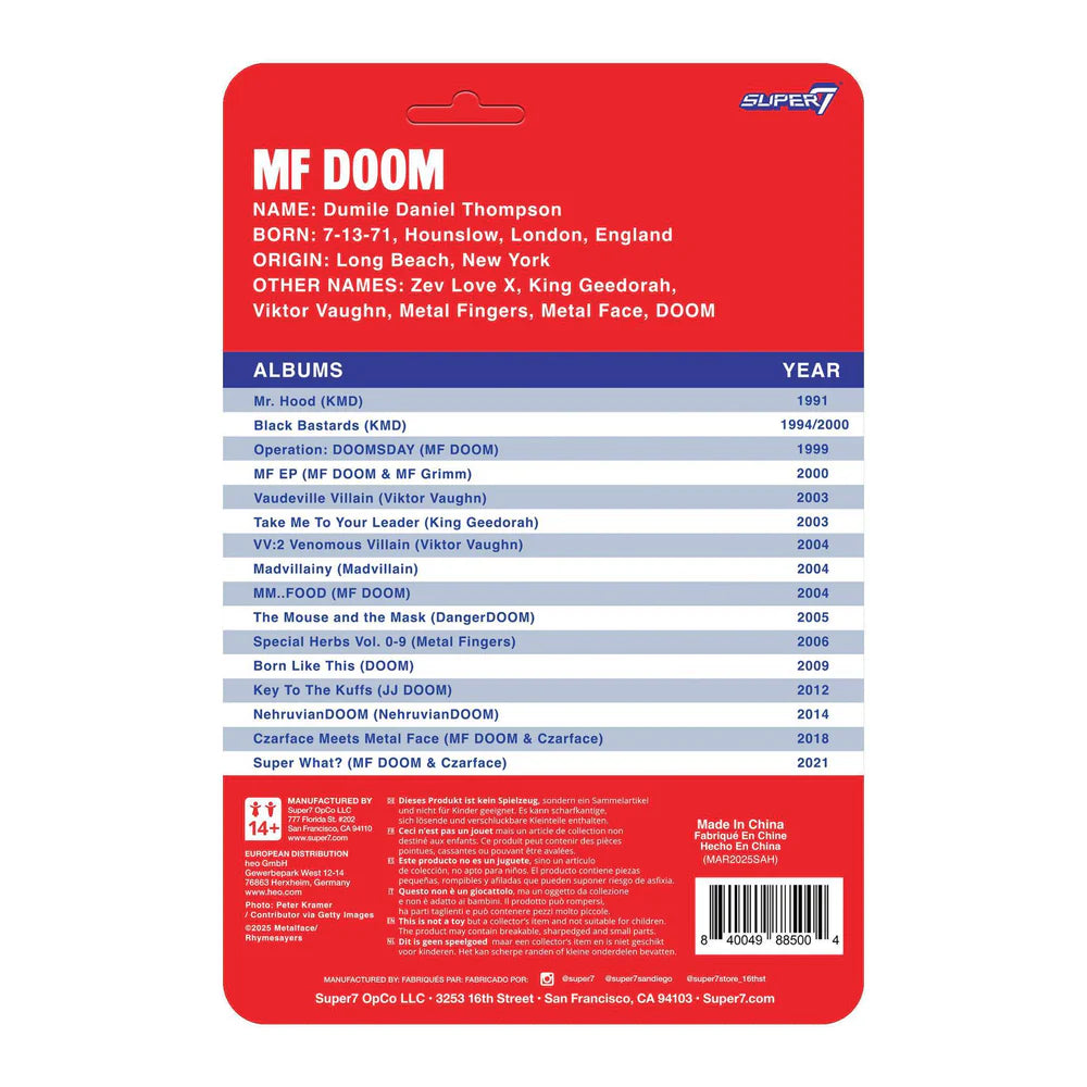 MF Doom NYC Wave 3 Reaction Figure by Super7