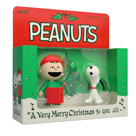 Charlie Brown and Snoopy Caroling The Peanuts Reaction Figure Box Set Super7