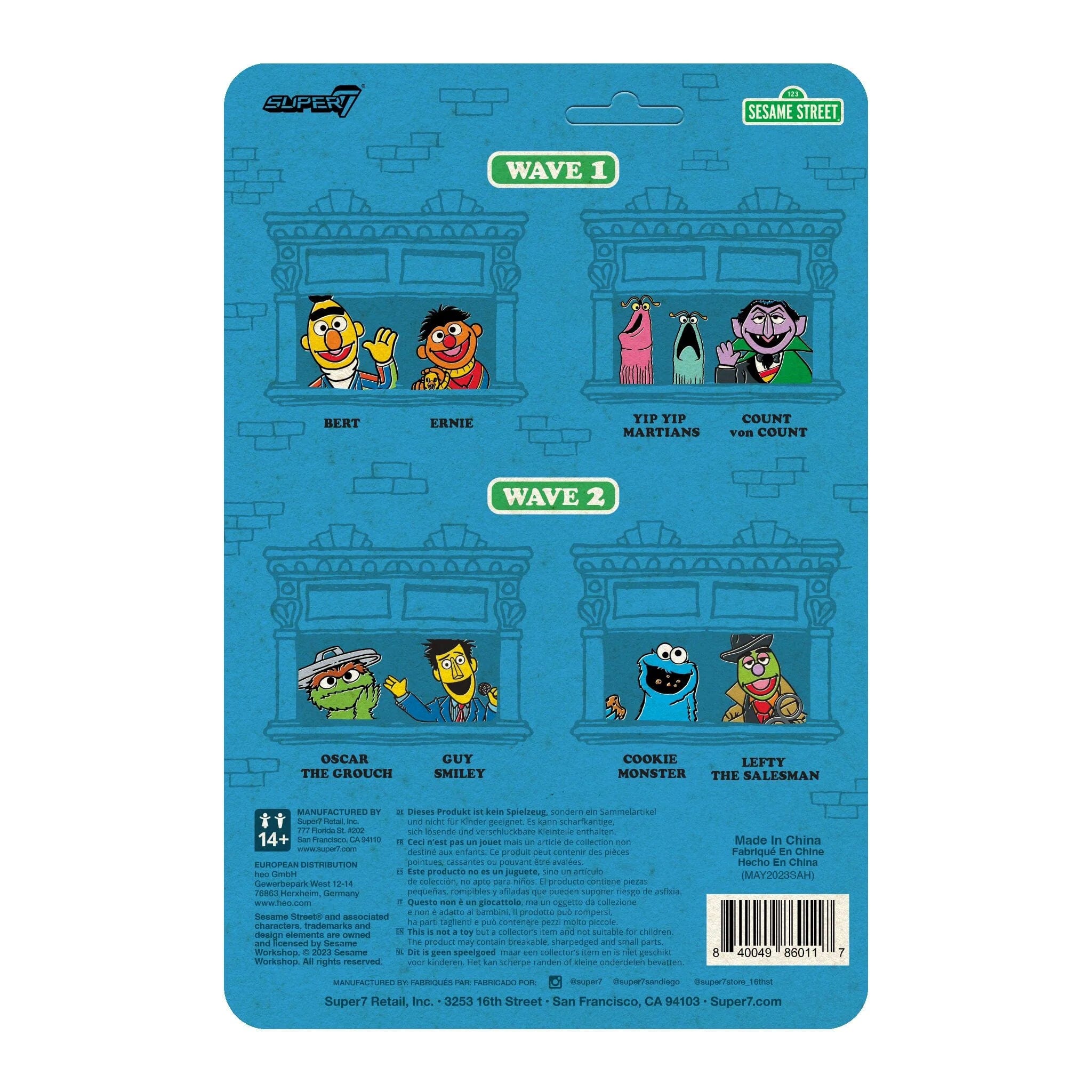 Lefty the Salesman - Sesame Street 3.75 Reaction Figure by Super7