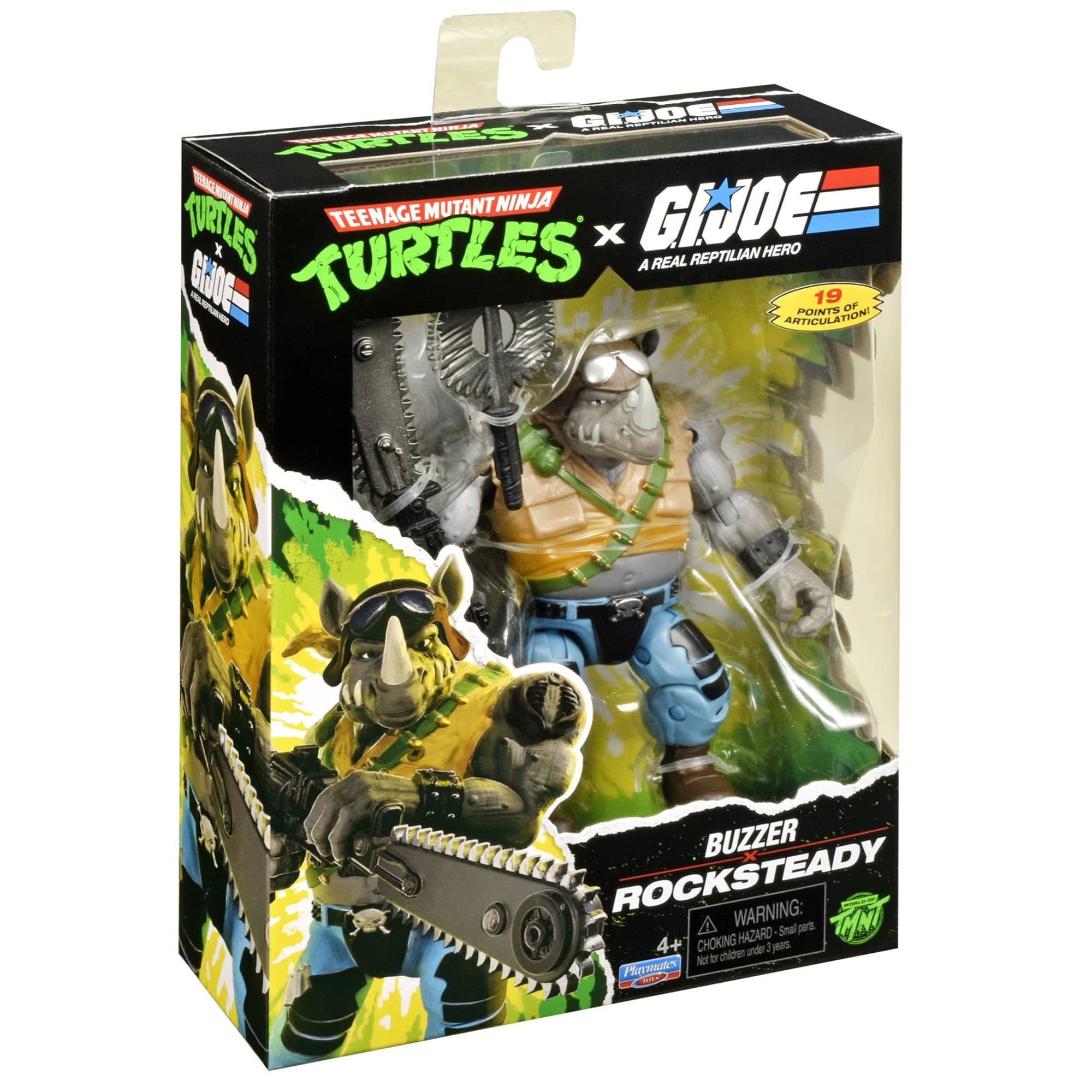 Rocksteady as Buzzer - TMNT x G.I. Joe Action Figure with Accessories by Playmates Toys