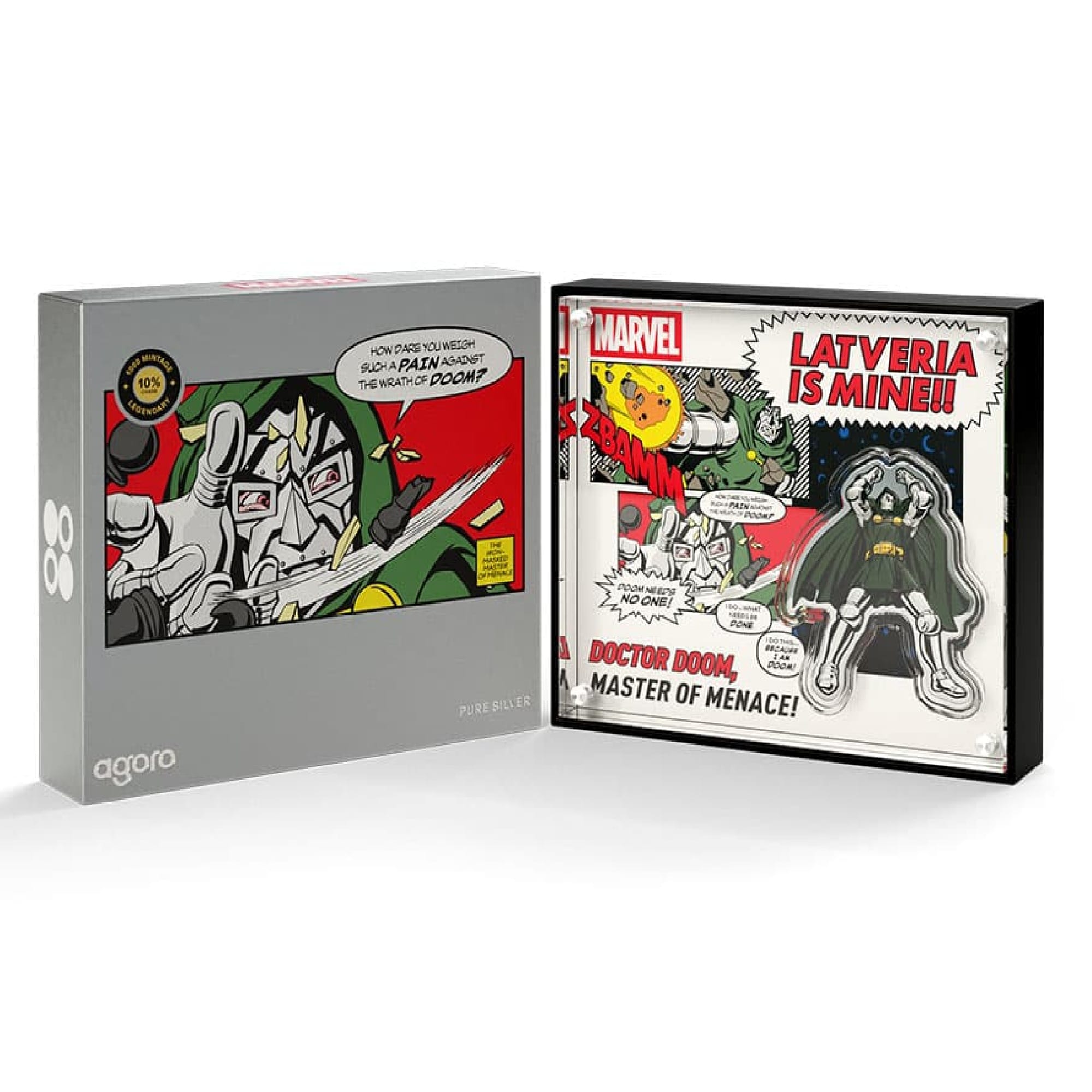 Marvel Doctor Doom, Master of Menace! SDCC Exclusive 1/2 oz Silver Collectible by Agoro