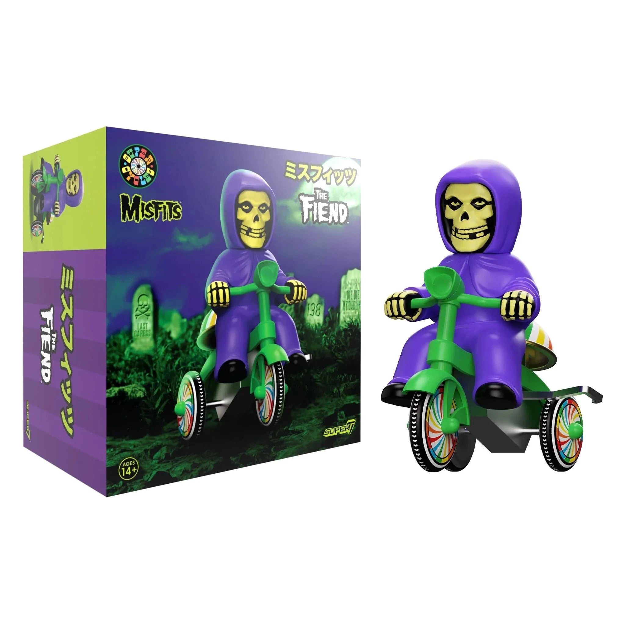 Misfits Fiend (Purple w/ Green Trike) Super Cycle by Super7