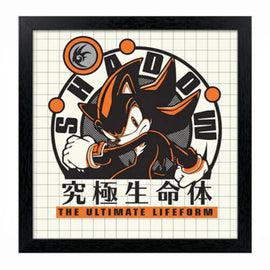 Sonic the Hedgehog Shadow "Ultimate Lifeform" 12" x 12" Gel-Coat Framed Art Print