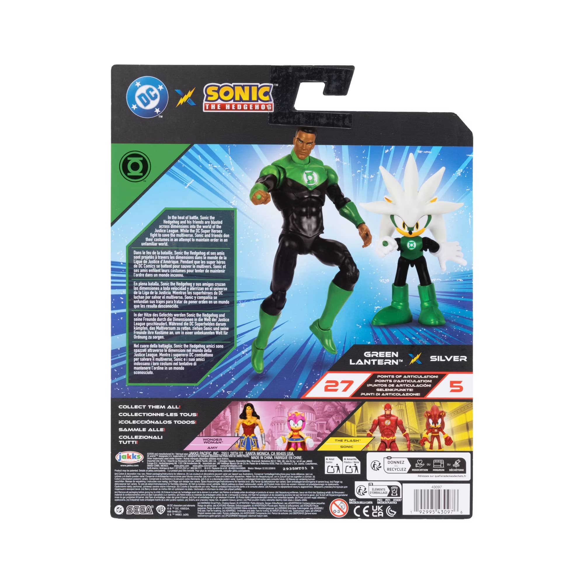 Silver and Green Lantern 5 inch + 2.5 inch Multi Pack Sonic x DC Jakks Pacific