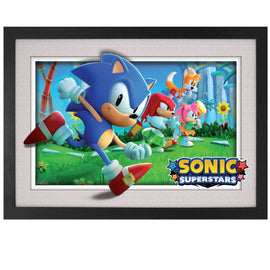 Sonic Superstars Running 11" x 17" Framed Art Print Sonic the Hedgehog