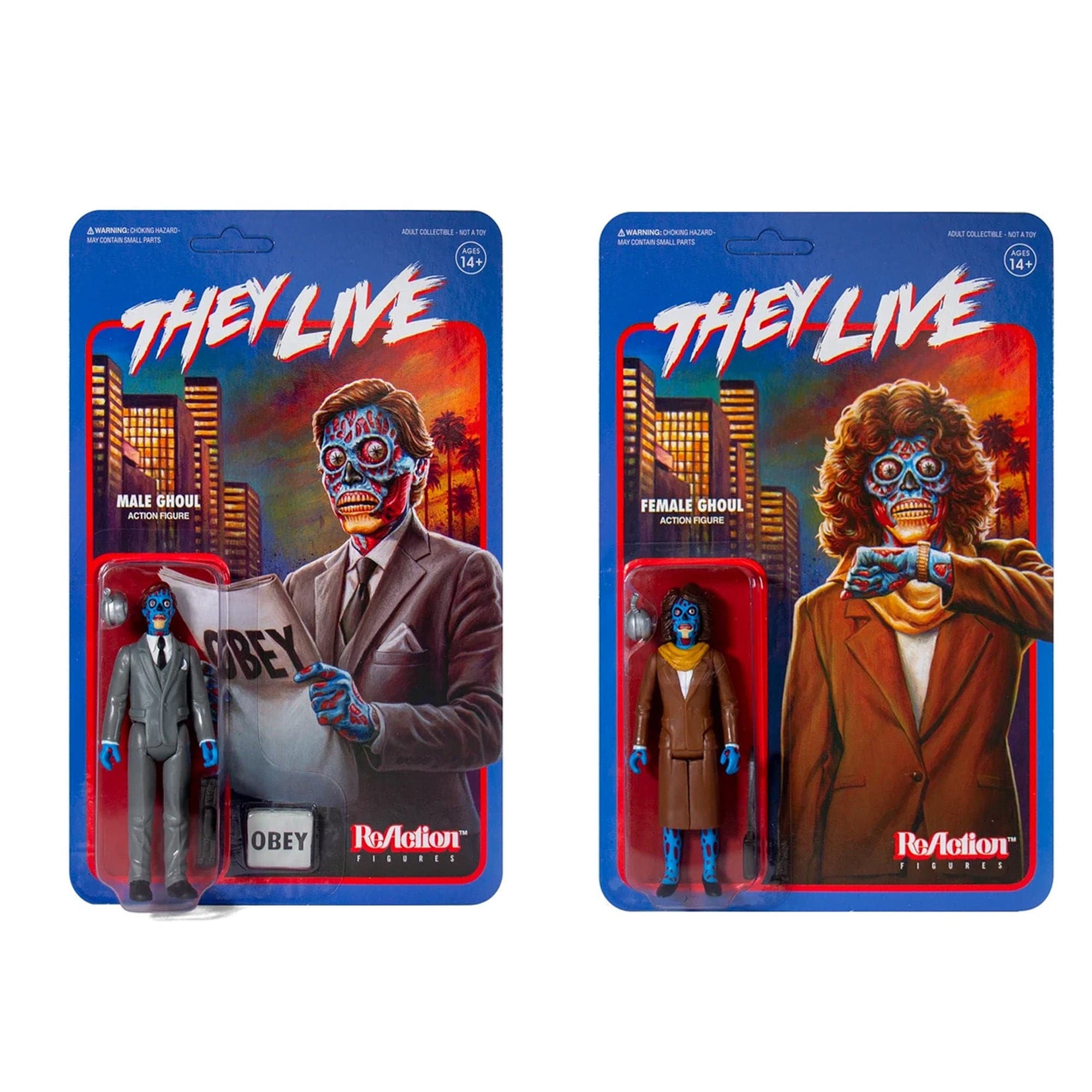 They Live Male + Female Ghoul Reaction Figures by Super7