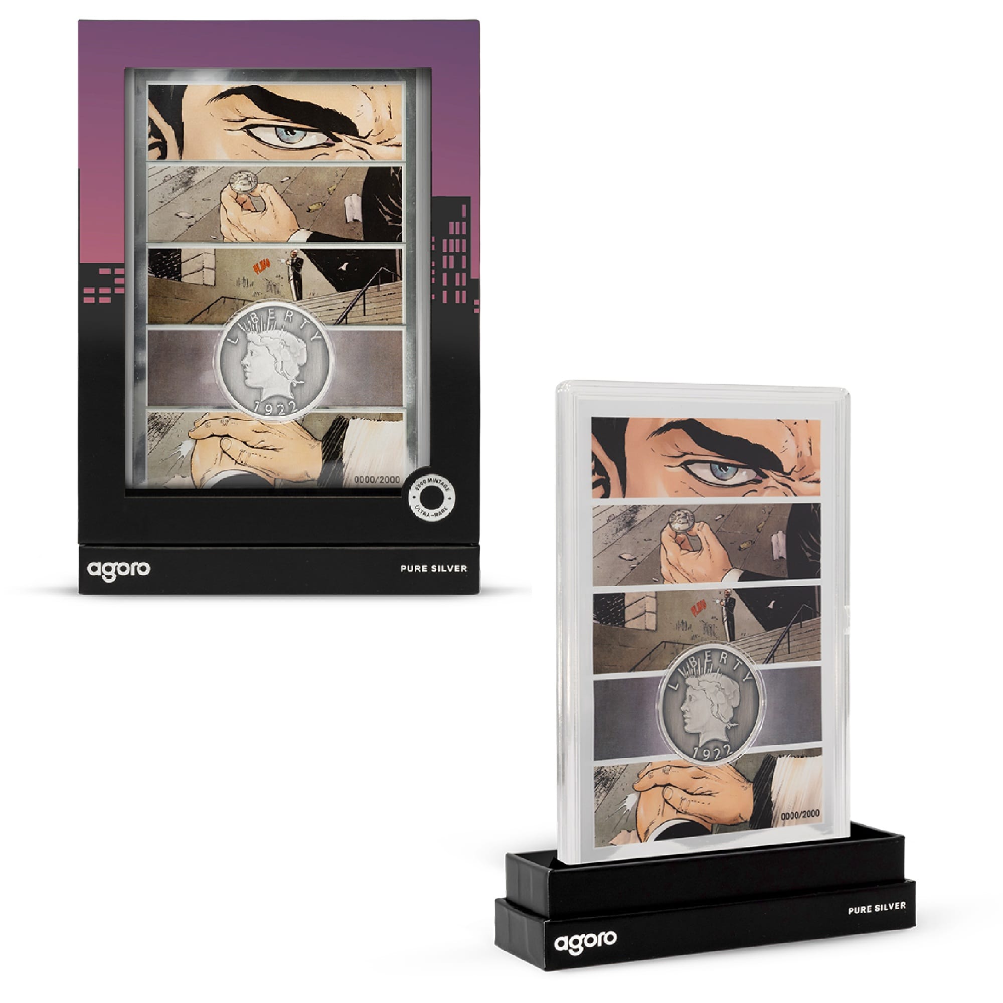 Two Face's Coin Batman DC Comics Collectible Silver Set by Agoro