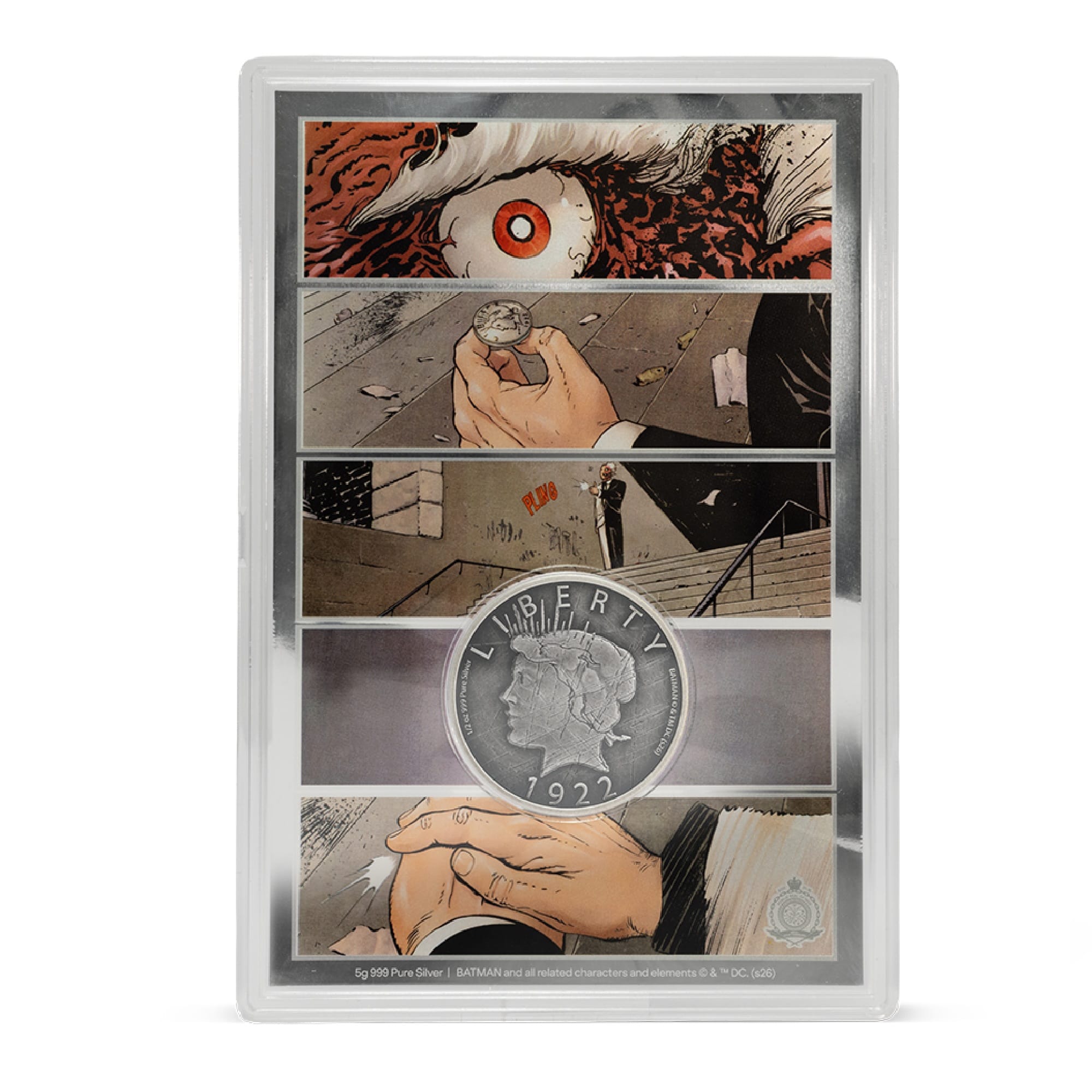 Two Face's Coin Batman DC Comics Collectible Silver Set by Agoro