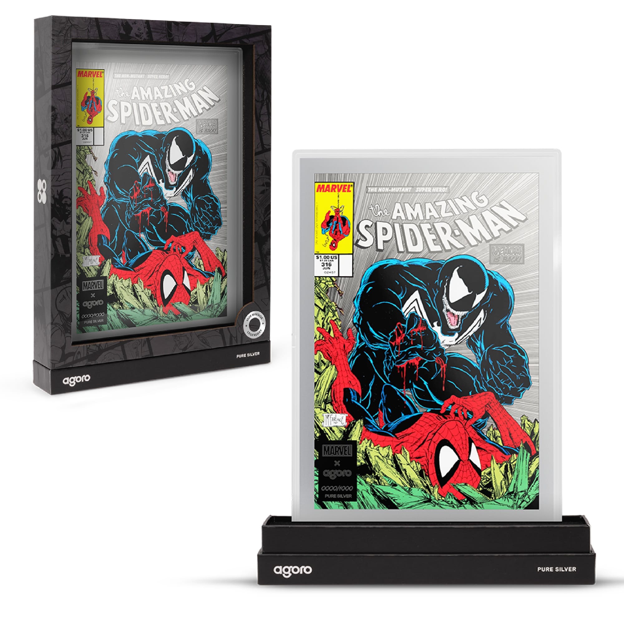 The Amazing Spiderman #316: Venom Unleashed 1 oz Silver Marvel COMIX Foil by Agoro