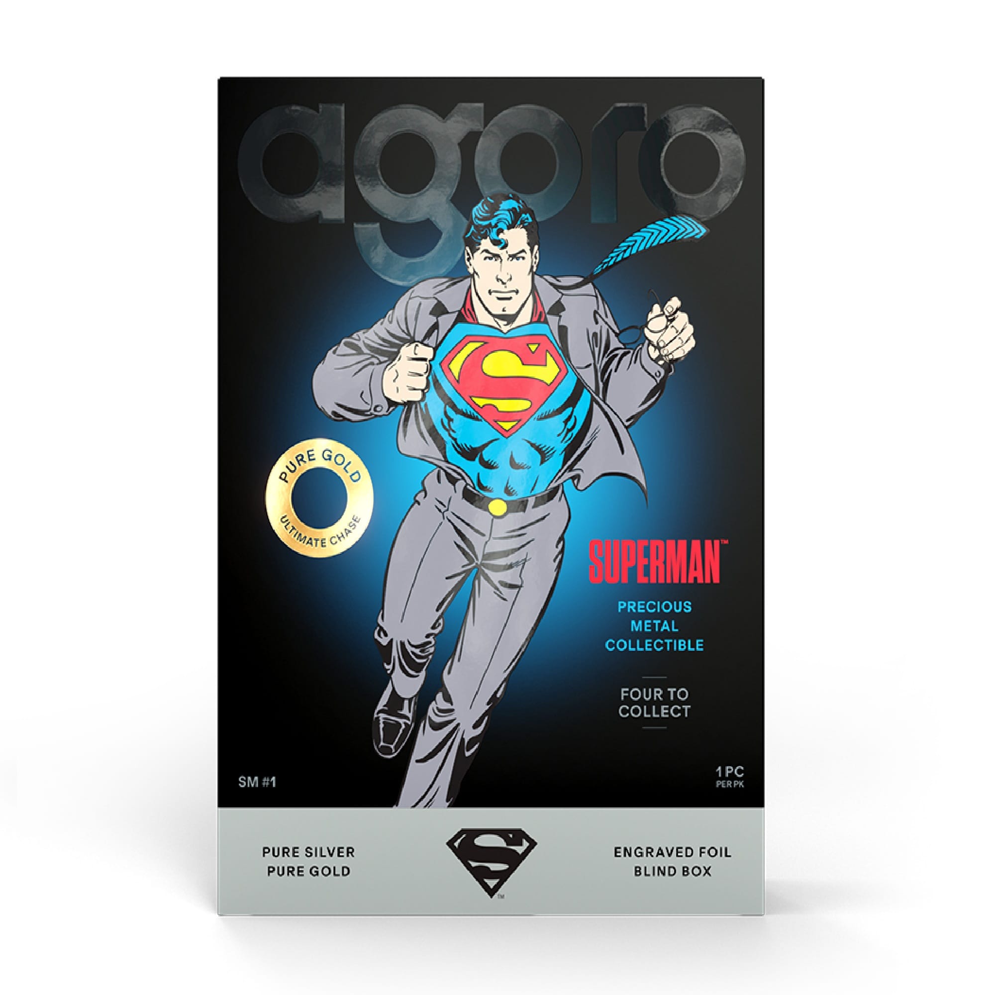 Superman DC Comics Blind Box Silver Collectible by Agoro